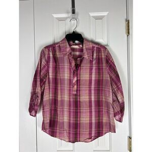 Soft Surroundings Womens Button Up Blouse Size M